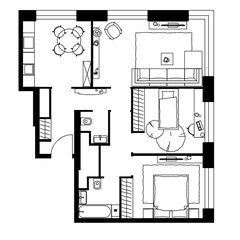 Четырёхкомнатная квартира 80 м²