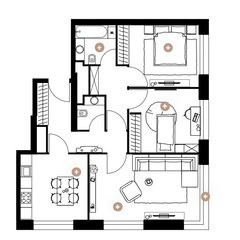 Трёхкомнатная квартира 76.1 м²
