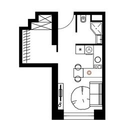 Студия 29.5 м²