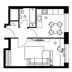 Однокомнатная квартира 37.1 м²