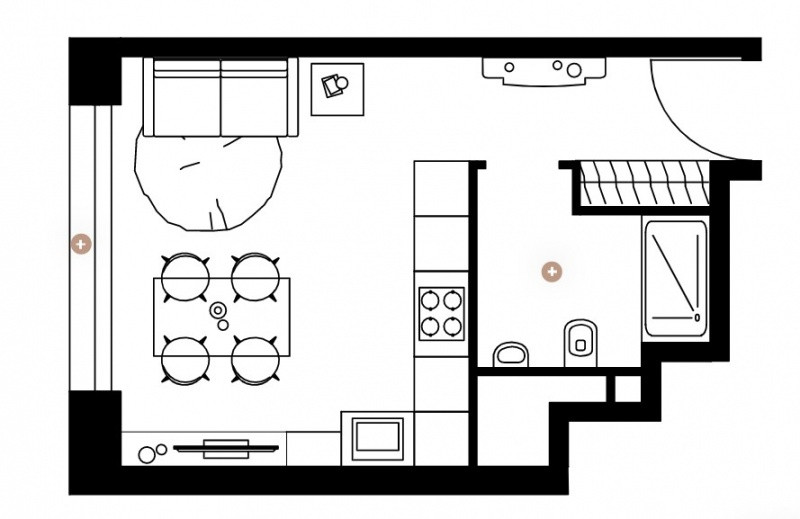 Студия 26.9 м²