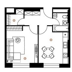 Однокомнатная квартира 48.8 м²